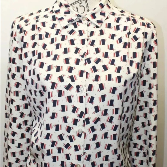 Vintage Hunt Club Women's Long Sleeve Graphic Print Made In Canada Size 14 - Picture 1 of 12